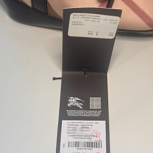 Authentic Burberry Small Canterbury Tote - Like New Condition with Tags - Picture 7 of 7